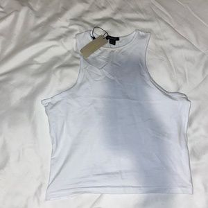 BooHoo white crop top never worn!
